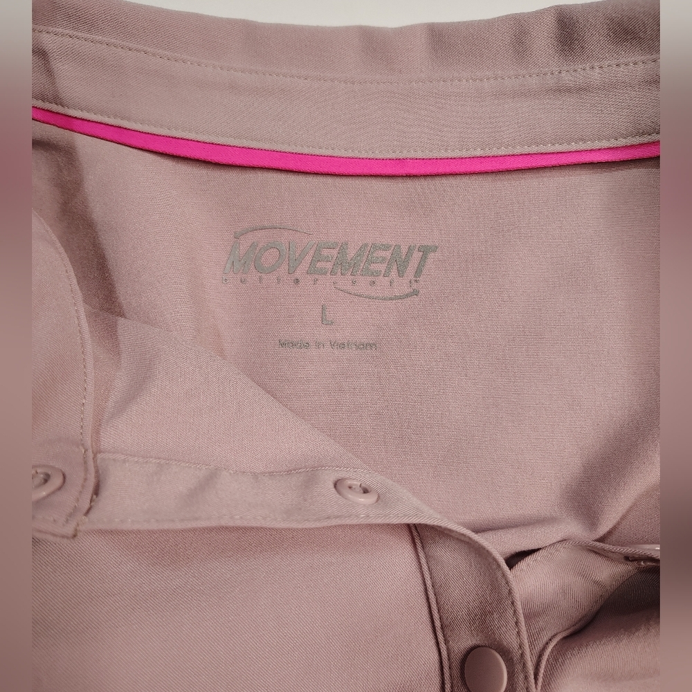 Movement by Butter Soft Mintaka scrub top, shirt collar, size L,mauve pink. - Picture 13 of 17